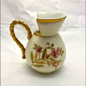 Carl Schumann Ewer Pitcher, Crossed Arrows Mark 6801R, Floral Design Vintage EUC